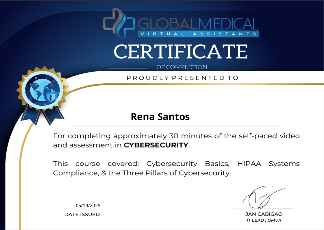 Cybersecurity • Certificate of Completion
